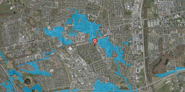 Oversvømmelsesrisiko fra vandløb på Plovmarksvej 10, 2605 Brøndby