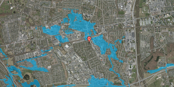 Oversvømmelsesrisiko fra vandløb på Plovmarksvej 11, 2605 Brøndby