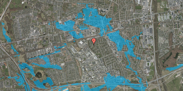 Oversvømmelsesrisiko fra vandløb på Ragnesminde Allé 13, 2605 Brøndby
