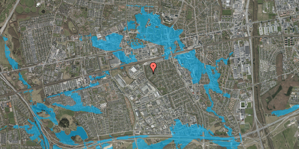 Oversvømmelsesrisiko fra vandløb på Ragnesminde Allé 15, 2605 Brøndby