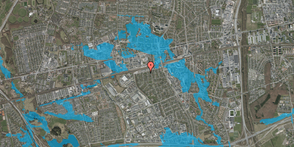 Oversvømmelsesrisiko fra vandløb på Rugmarksvej 19, 2605 Brøndby
