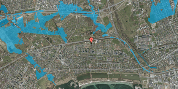 Oversvømmelsesrisiko fra vandløb på Søholtparken 74, 2660 Brøndby Strand