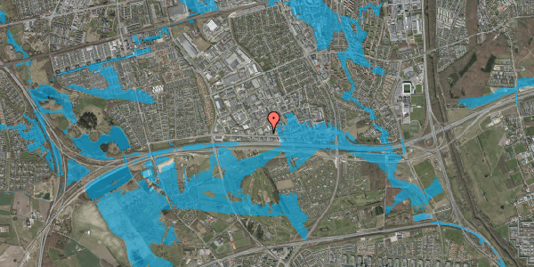 Oversvømmelsesrisiko fra vandløb på Vallensbækvej 34, 2605 Brøndby