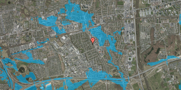 Oversvømmelsesrisiko fra vandløb på Østtoftevej 12, 2605 Brøndby