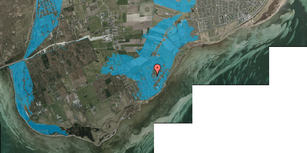 Oversvømmelsesrisiko fra vandløb på Birkevej 22, 2791 Dragør