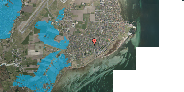 Oversvømmelsesrisiko fra vandløb på Sandbakken 8, 2791 Dragør