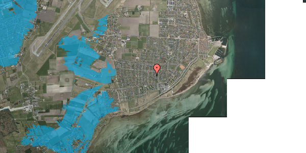 Oversvømmelsesrisiko fra vandløb på Sandbakken 9, 2791 Dragør