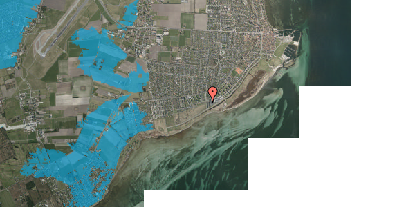 Oversvømmelsesrisiko fra vandløb på Søndre Strandvej 105, 2791 Dragør