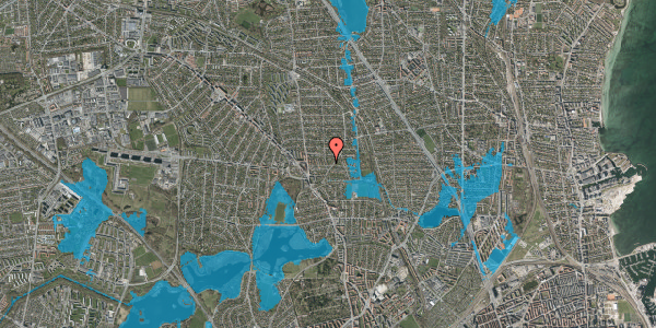 Oversvømmelsesrisiko fra vandløb på Almindingen 65, 2870 Dyssegård