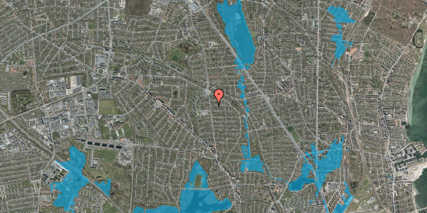 Oversvømmelsesrisiko fra vandløb på Brødrevej 2, 2870 Dyssegård