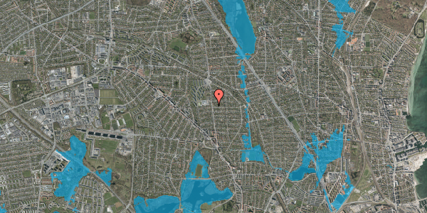 Oversvømmelsesrisiko fra vandløb på Fruevej 1, 2870 Dyssegård