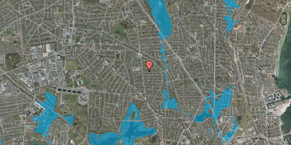 Oversvømmelsesrisiko fra vandløb på Fruevej 8, 2870 Dyssegård