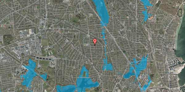 Oversvømmelsesrisiko fra vandløb på Fruevej 9, 2870 Dyssegård