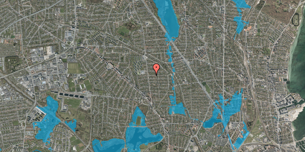 Oversvømmelsesrisiko fra vandløb på Fruevej 12, 2870 Dyssegård