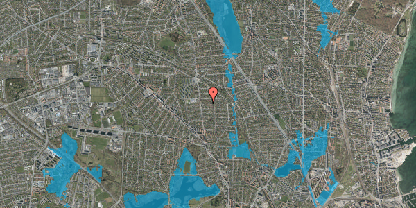 Oversvømmelsesrisiko fra vandløb på Fruevej 15, 2870 Dyssegård