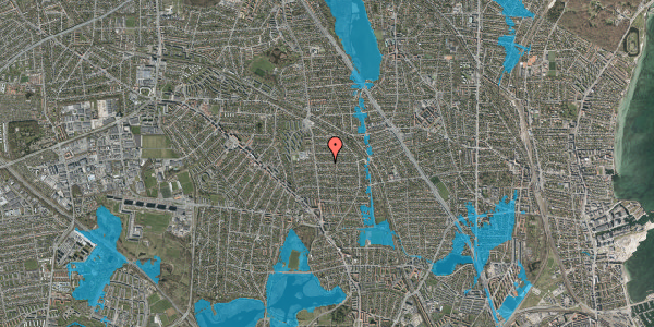 Oversvømmelsesrisiko fra vandløb på Fruevej 16, 2870 Dyssegård