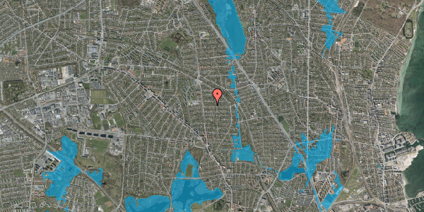 Oversvømmelsesrisiko fra vandløb på Fruevej 19, 2870 Dyssegård