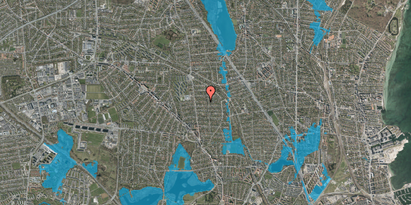 Oversvømmelsesrisiko fra vandløb på Fruevej 24, 2870 Dyssegård