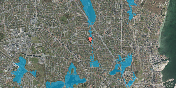 Oversvømmelsesrisiko fra vandløb på Fruevej 51, 2870 Dyssegård