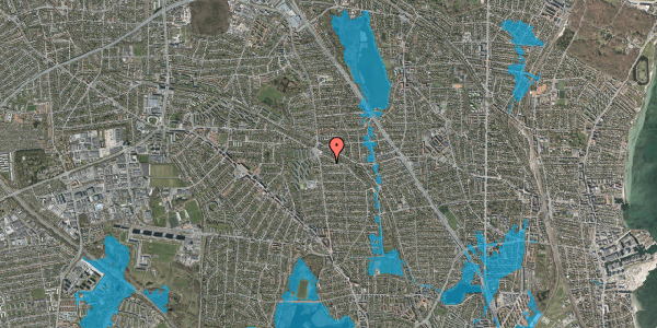 Oversvømmelsesrisiko fra vandløb på Frøbakken 9, 2870 Dyssegård