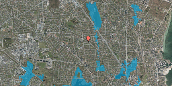 Oversvømmelsesrisiko fra vandløb på Frøbakken 12, 2870 Dyssegård