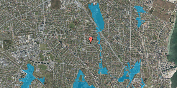 Oversvømmelsesrisiko fra vandløb på Frøbakken 13, 2870 Dyssegård