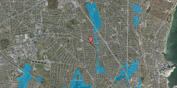Oversvømmelsesrisiko fra vandløb på Frøbakken 28, 2870 Dyssegård
