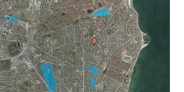 Oversvømmelsesrisiko fra vandløb på Gamlehave Alle 3A, 2920 Charlottenlund