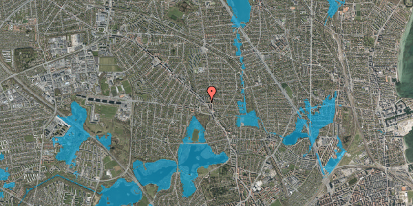 Oversvømmelsesrisiko fra vandløb på Grøntoften 10, 1. th, 2870 Dyssegård