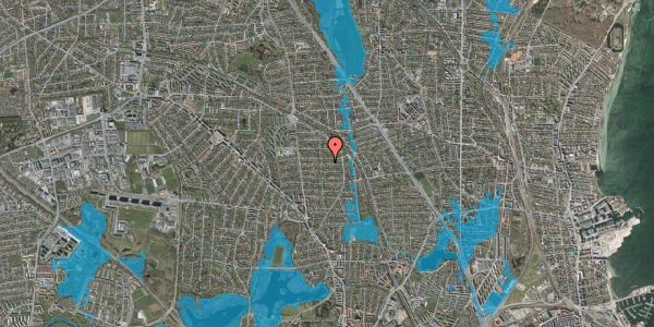 Oversvømmelsesrisiko fra vandløb på Hjemmevej 35, 2870 Dyssegård