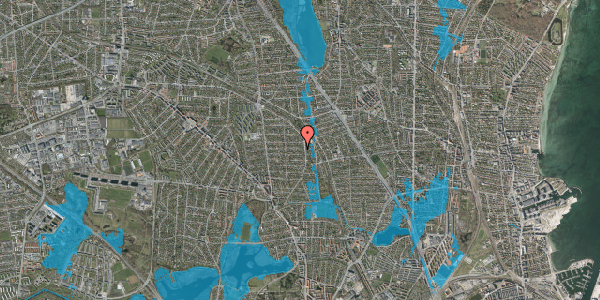Oversvømmelsesrisiko fra vandløb på Hjemmevej 48, 2870 Dyssegård