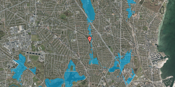 Oversvømmelsesrisiko fra vandløb på Hjemmevej 51, 2870 Dyssegård