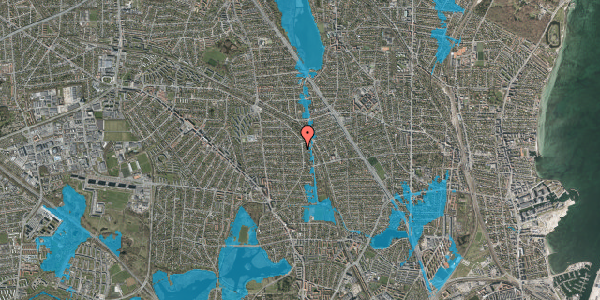Oversvømmelsesrisiko fra vandløb på Hjemmevej 55, 2870 Dyssegård