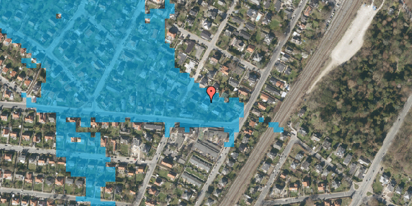 Oversvømmelsesrisiko fra vandløb på Holgersvej 3, 2920 Charlottenlund