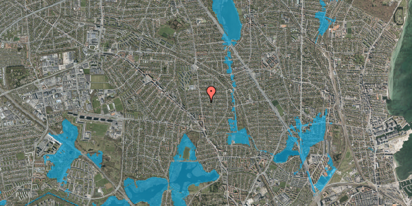 Oversvømmelsesrisiko fra vandløb på Hulkærvej 7, 2870 Dyssegård