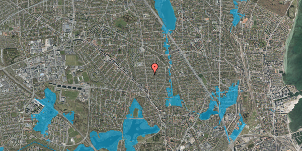 Oversvømmelsesrisiko fra vandløb på Hulkærvej 9, 2870 Dyssegård