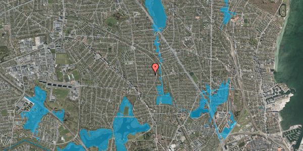 Oversvømmelsesrisiko fra vandløb på Hulkærvej 30, 2870 Dyssegård