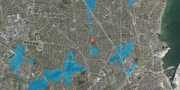 Oversvømmelsesrisiko fra vandløb på Kanalbuen 36, 2870 Dyssegård