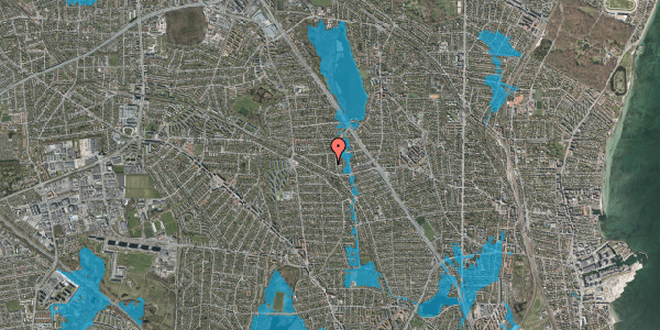 Oversvømmelsesrisiko fra vandløb på Kærvangen 6, 2820 Gentofte