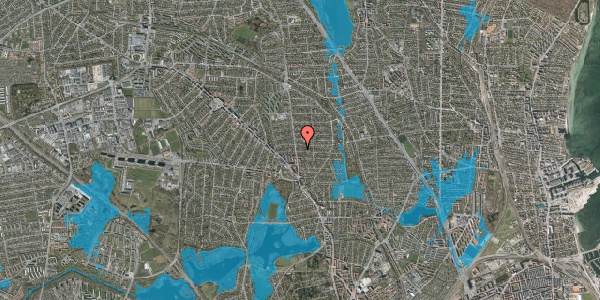 Oversvømmelsesrisiko fra vandløb på Mindevej 1C, 2870 Dyssegård