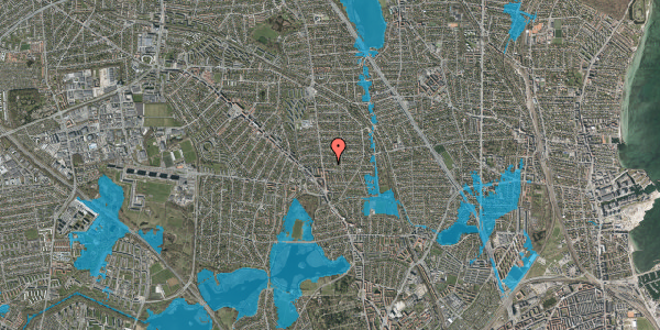 Oversvømmelsesrisiko fra vandløb på Mindevej 6, 2870 Dyssegård