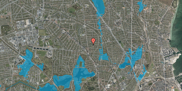 Oversvømmelsesrisiko fra vandløb på Mindevej 11, 2870 Dyssegård