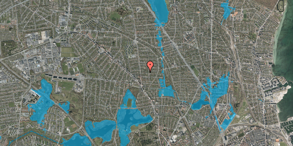 Oversvømmelsesrisiko fra vandløb på Mindevej 13, 2870 Dyssegård