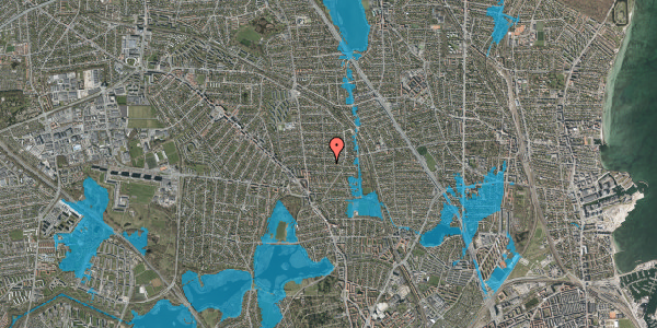 Oversvømmelsesrisiko fra vandløb på Mindevej 19, 2870 Dyssegård