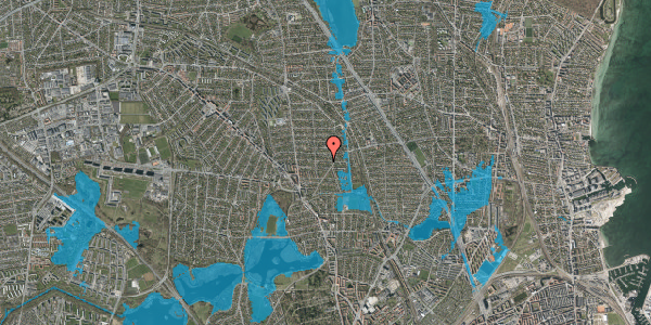 Oversvømmelsesrisiko fra vandløb på Mindevej 28, 2870 Dyssegård