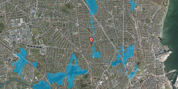 Oversvømmelsesrisiko fra vandløb på Mindevej 32, 2870 Dyssegård