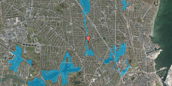 Oversvømmelsesrisiko fra vandløb på Mindevej 48, 2870 Dyssegård