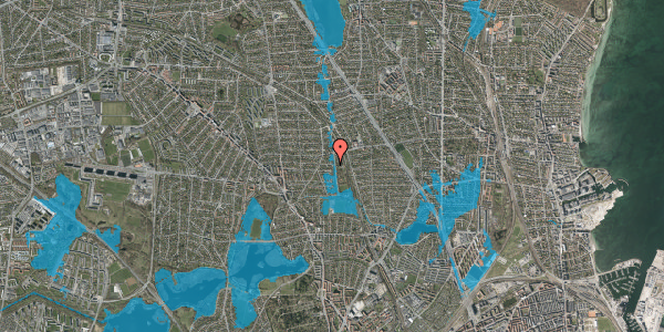 Oversvømmelsesrisiko fra vandløb på Mindevej 52, 2870 Dyssegård