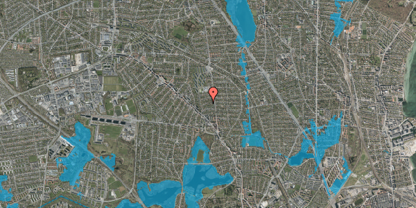 Oversvømmelsesrisiko fra vandløb på Munkegårdsvej 13, 2870 Dyssegård
