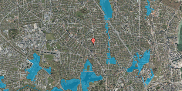 Oversvømmelsesrisiko fra vandløb på Munkegårdsvej 17, 2870 Dyssegård
